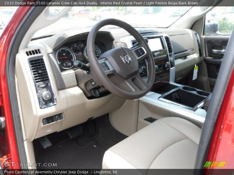 Inferno Red Crystal Pearl / Light Pebble Beige/Bark Brown 2010 Dodge Ram 3500 Laramie Crew Cab 4x4 Dually
