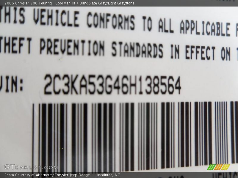 Cool Vanilla / Dark Slate Gray/Light Graystone 2006 Chrysler 300 Touring