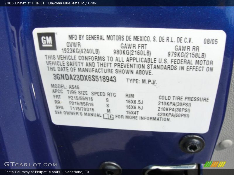 Daytona Blue Metallic / Gray 2006 Chevrolet HHR LT