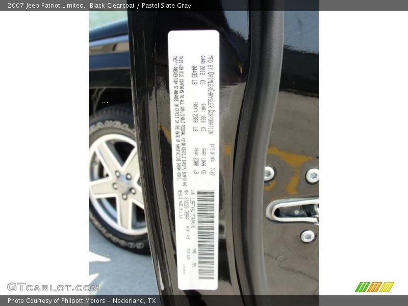 Black Clearcoat / Pastel Slate Gray 2007 Jeep Patriot Limited