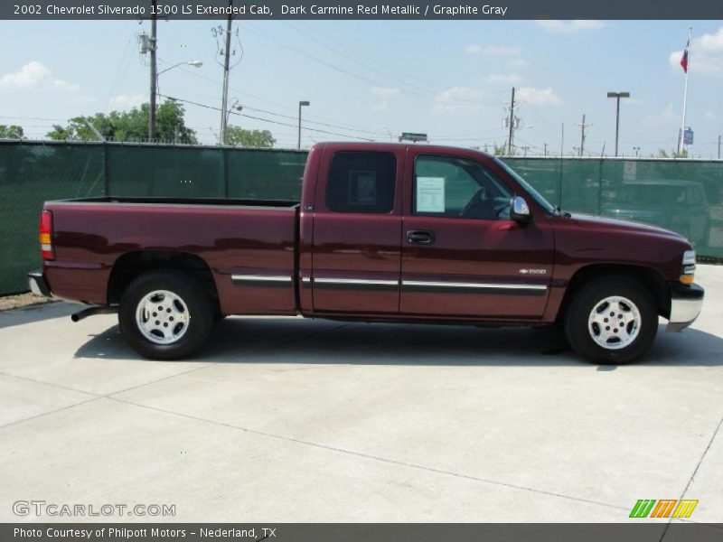 Dark Carmine Red Metallic / Graphite Gray 2002 Chevrolet Silverado 1500 LS Extended Cab