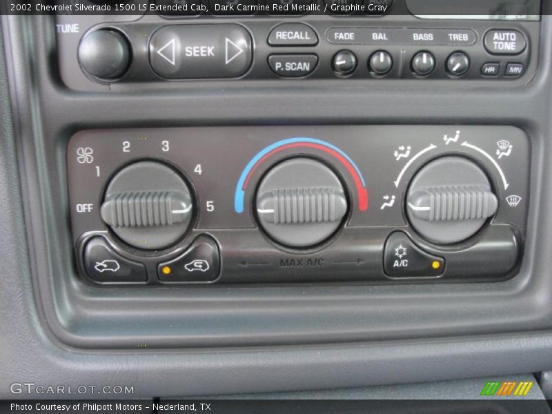 Dark Carmine Red Metallic / Graphite Gray 2002 Chevrolet Silverado 1500 LS Extended Cab