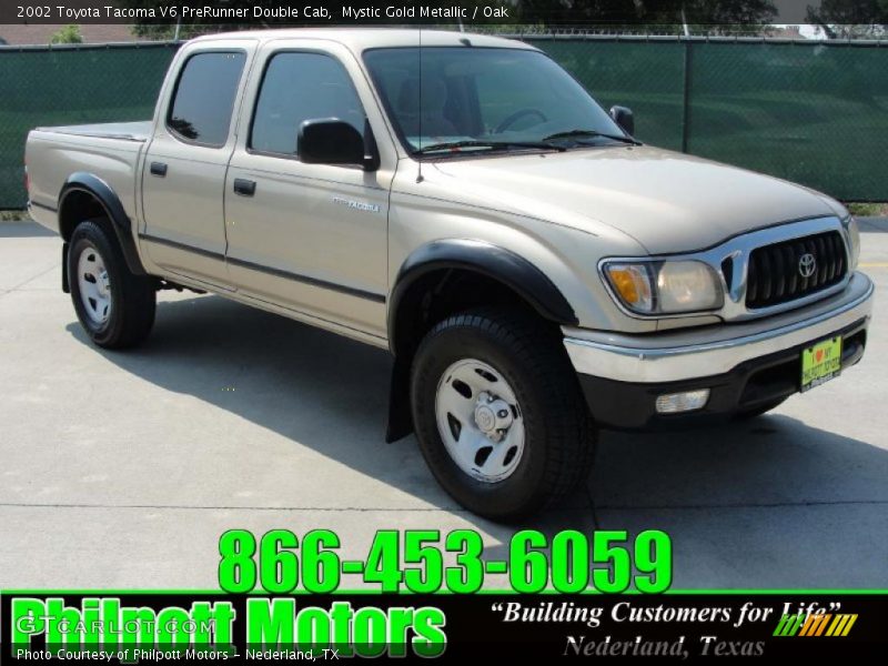 Mystic Gold Metallic / Oak 2002 Toyota Tacoma V6 PreRunner Double Cab