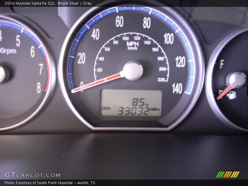 Bright Silver / Gray 2009 Hyundai Santa Fe GLS