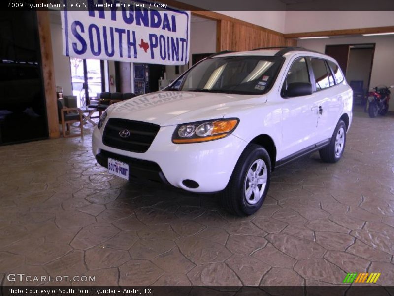 Powder White Pearl / Gray 2009 Hyundai Santa Fe GLS