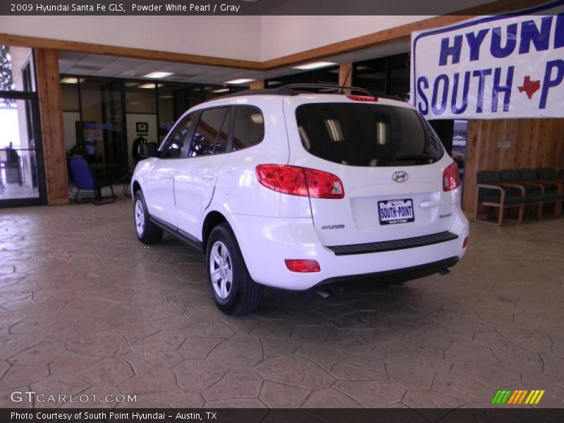 Powder White Pearl / Gray 2009 Hyundai Santa Fe GLS