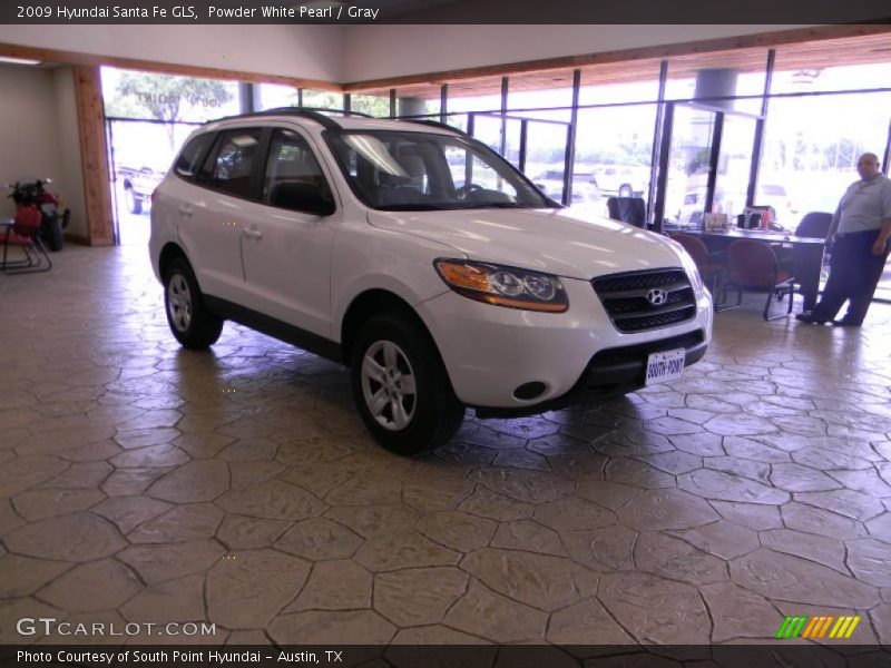 Powder White Pearl / Gray 2009 Hyundai Santa Fe GLS