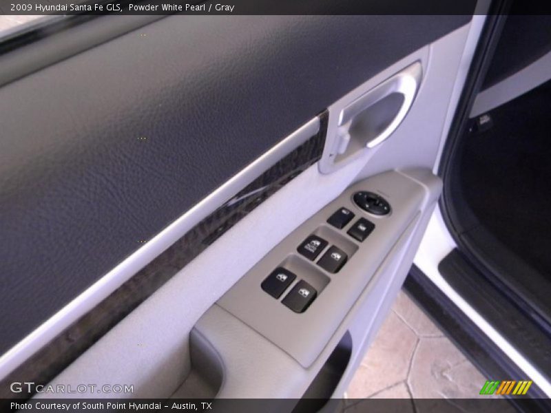 Powder White Pearl / Gray 2009 Hyundai Santa Fe GLS