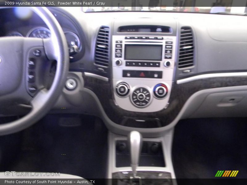 Powder White Pearl / Gray 2009 Hyundai Santa Fe GLS
