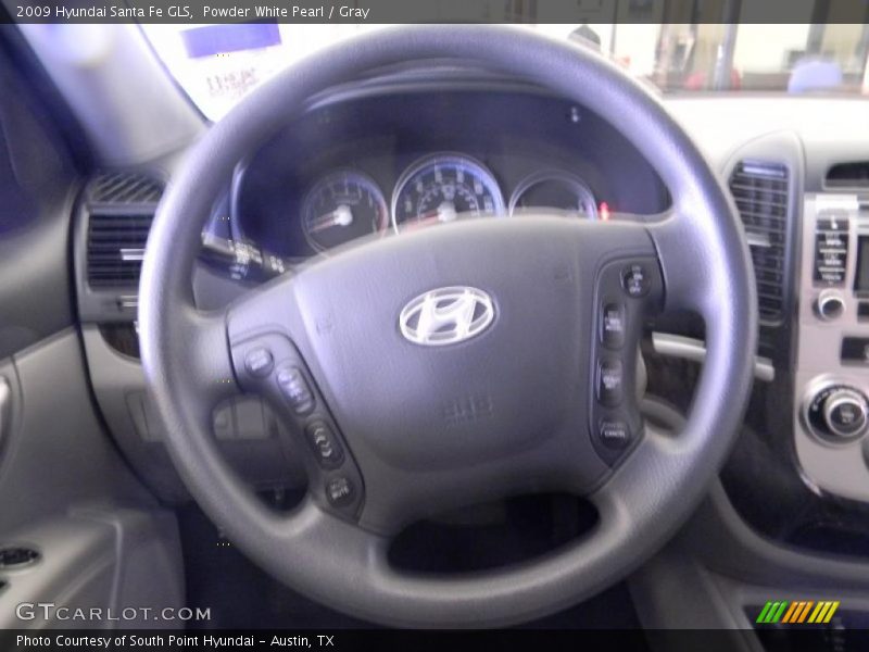 Powder White Pearl / Gray 2009 Hyundai Santa Fe GLS