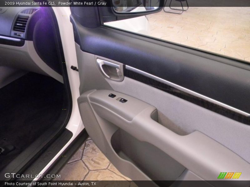 Powder White Pearl / Gray 2009 Hyundai Santa Fe GLS