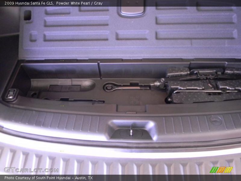 Powder White Pearl / Gray 2009 Hyundai Santa Fe GLS