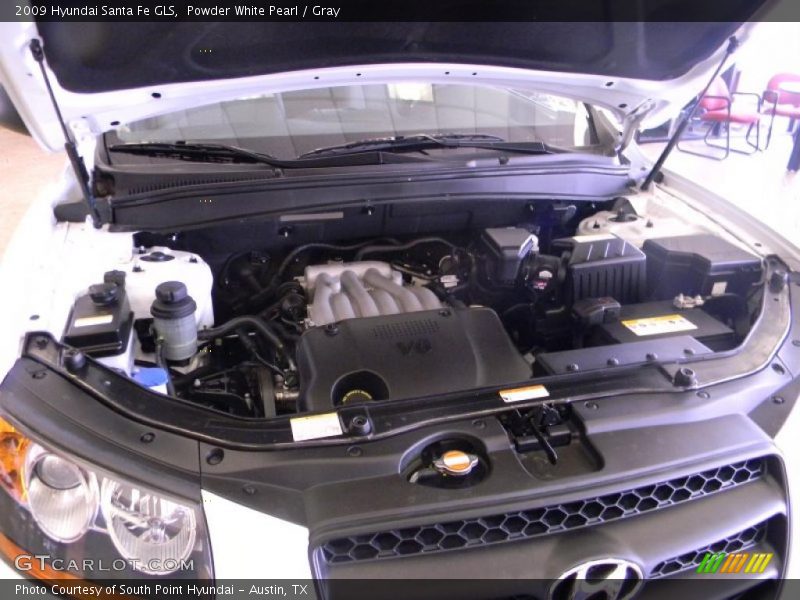 Powder White Pearl / Gray 2009 Hyundai Santa Fe GLS