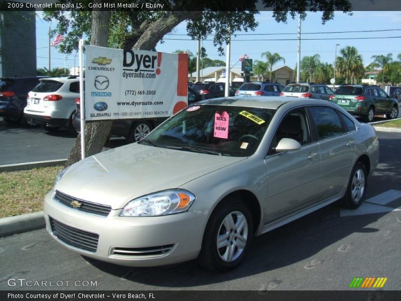 Gold Mist Metallic / Ebony 2009 Chevrolet Impala LS