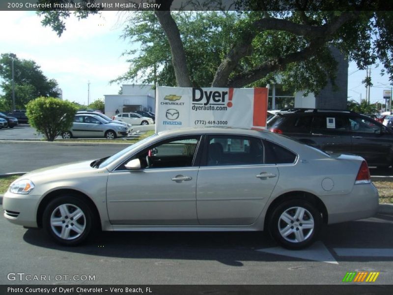 Gold Mist Metallic / Ebony 2009 Chevrolet Impala LS