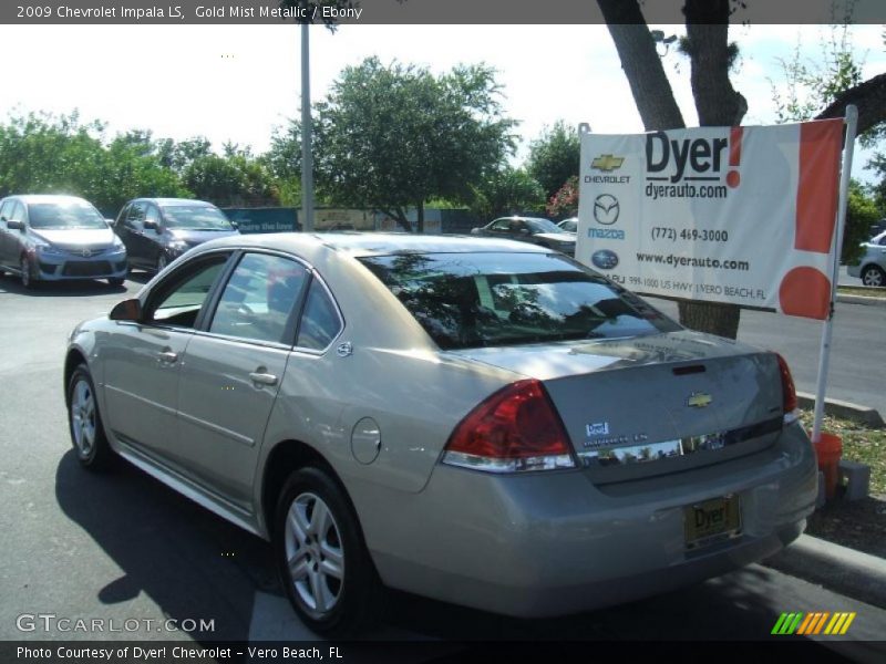 Gold Mist Metallic / Ebony 2009 Chevrolet Impala LS