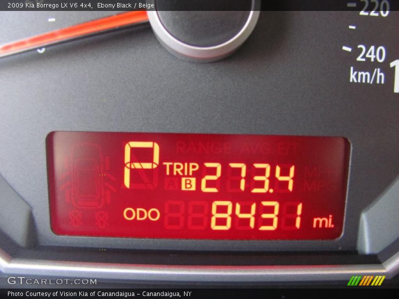 Ebony Black / Beige 2009 Kia Borrego LX V6 4x4