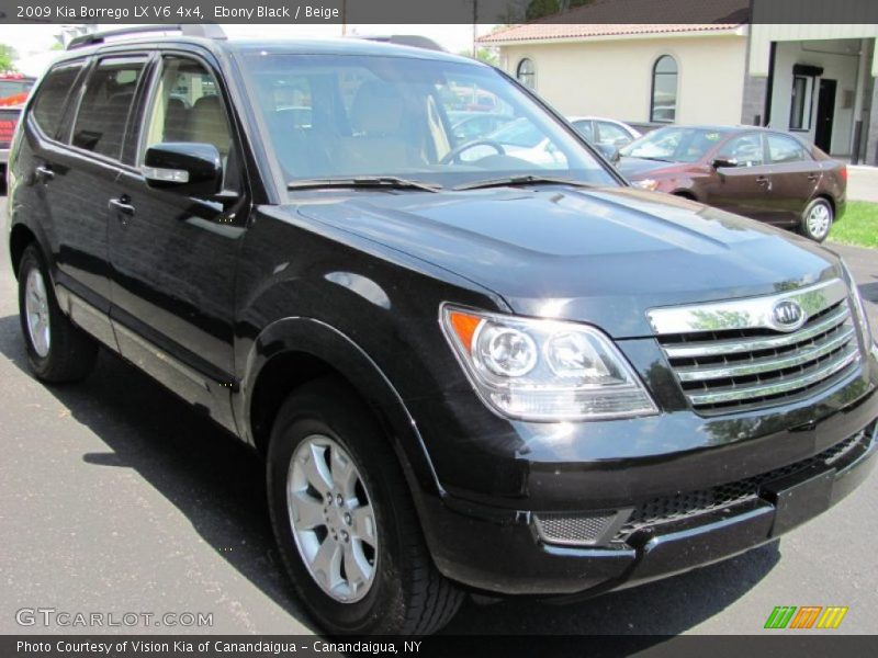 Ebony Black / Beige 2009 Kia Borrego LX V6 4x4