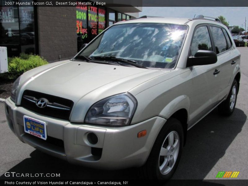 Desert Sage Metallic / Beige 2007 Hyundai Tucson GLS