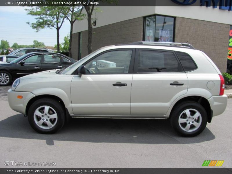 Desert Sage Metallic / Beige 2007 Hyundai Tucson GLS