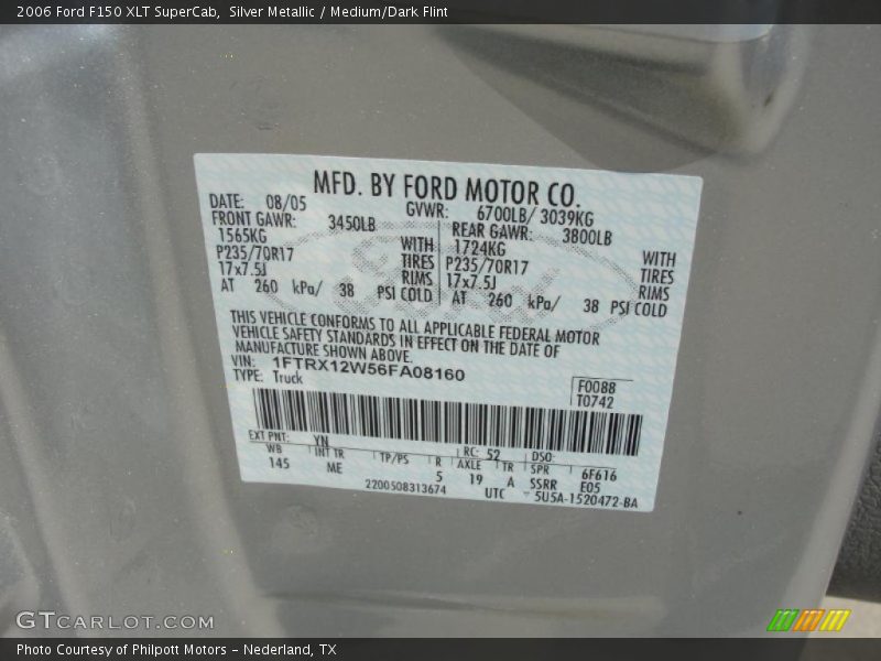 Silver Metallic / Medium/Dark Flint 2006 Ford F150 XLT SuperCab