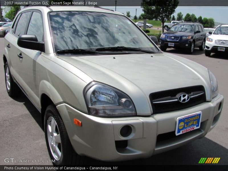 Desert Sage Metallic / Beige 2007 Hyundai Tucson GLS