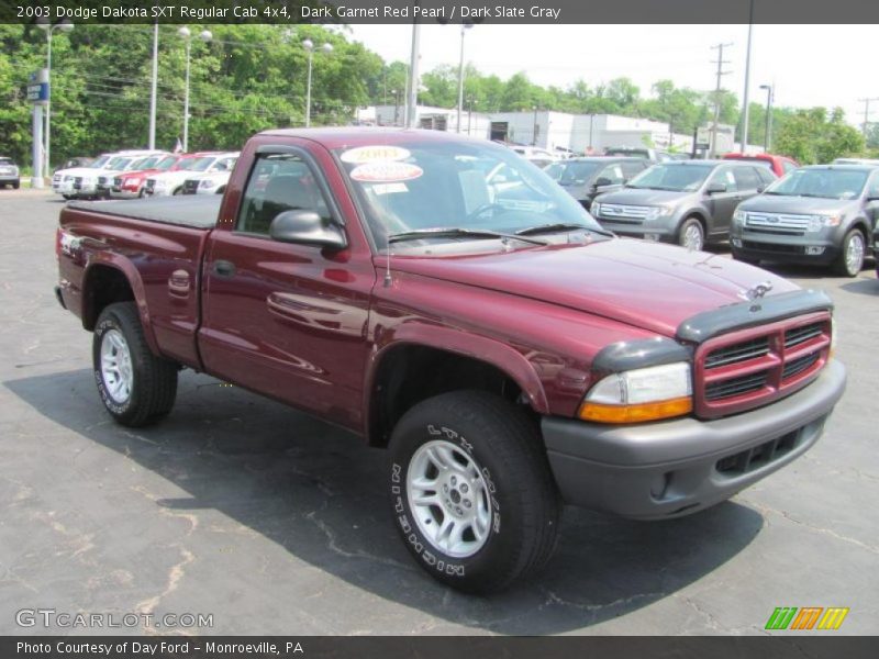Dark Garnet Red Pearl / Dark Slate Gray 2003 Dodge Dakota SXT Regular Cab 4x4