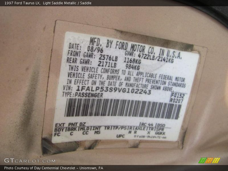 Light Saddle Metallic / Saddle 1997 Ford Taurus LX