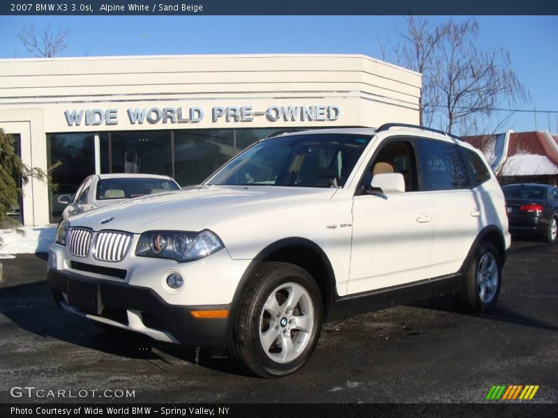 Alpine White / Sand Beige 2007 BMW X3 3.0si