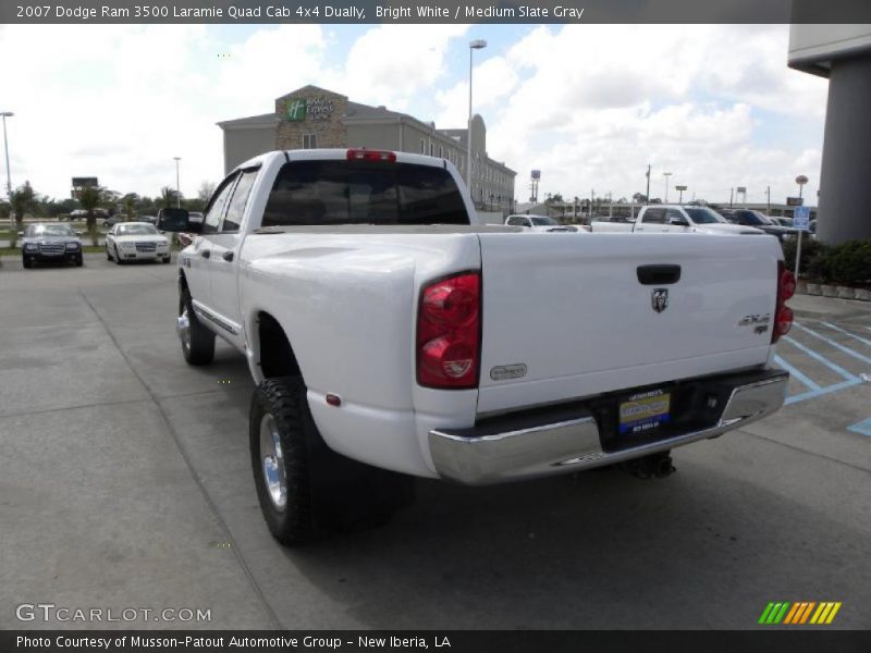 Bright White / Medium Slate Gray 2007 Dodge Ram 3500 Laramie Quad Cab 4x4 Dually