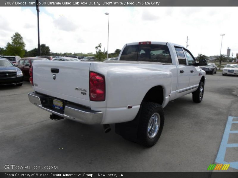 Bright White / Medium Slate Gray 2007 Dodge Ram 3500 Laramie Quad Cab 4x4 Dually