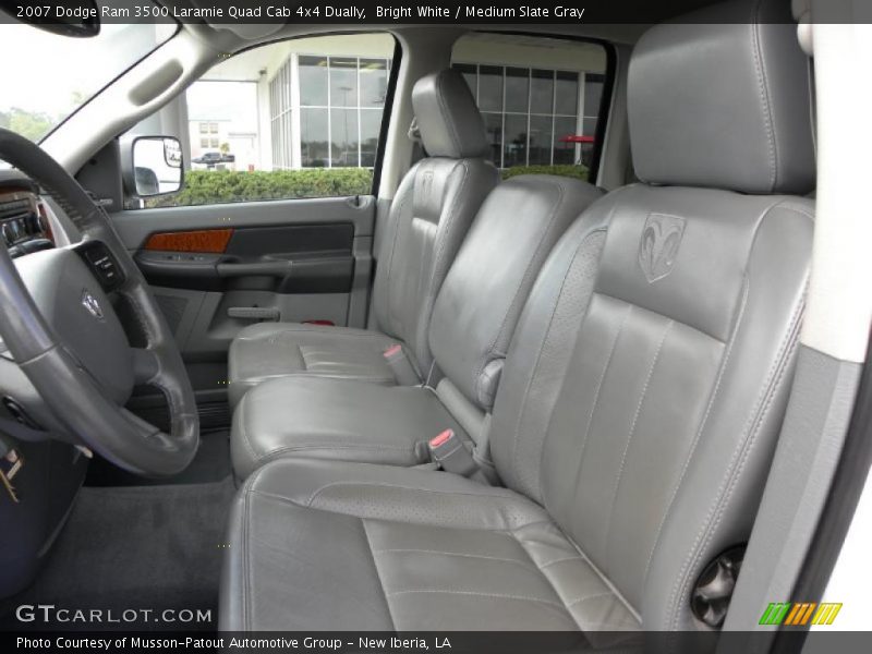 Bright White / Medium Slate Gray 2007 Dodge Ram 3500 Laramie Quad Cab 4x4 Dually