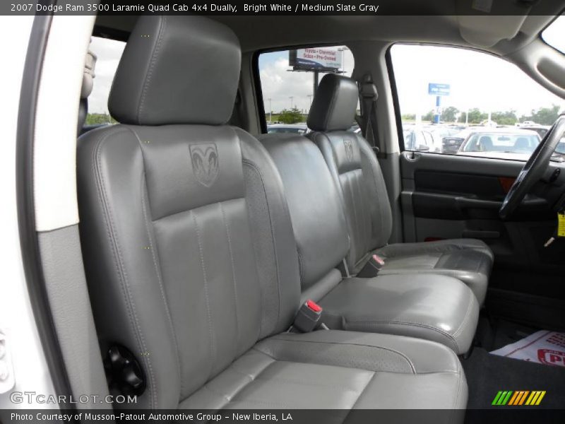 Bright White / Medium Slate Gray 2007 Dodge Ram 3500 Laramie Quad Cab 4x4 Dually