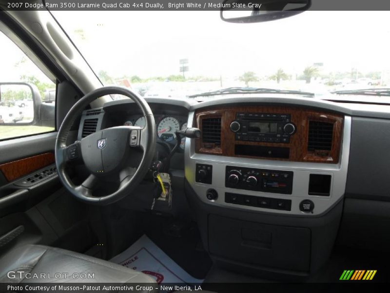 Bright White / Medium Slate Gray 2007 Dodge Ram 3500 Laramie Quad Cab 4x4 Dually