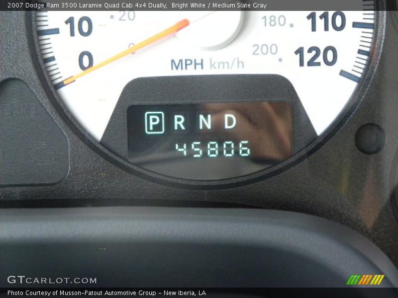Bright White / Medium Slate Gray 2007 Dodge Ram 3500 Laramie Quad Cab 4x4 Dually