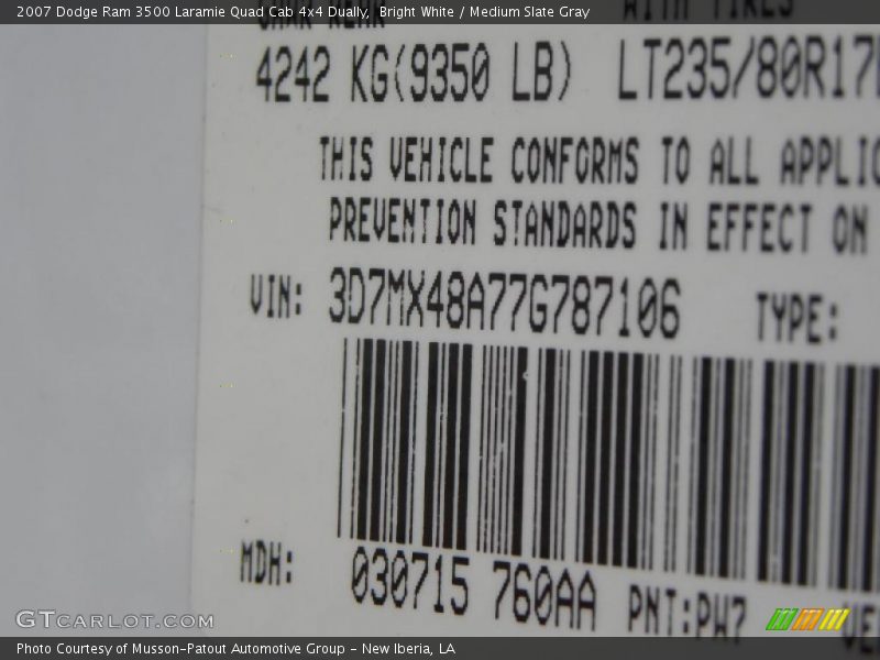 Bright White / Medium Slate Gray 2007 Dodge Ram 3500 Laramie Quad Cab 4x4 Dually