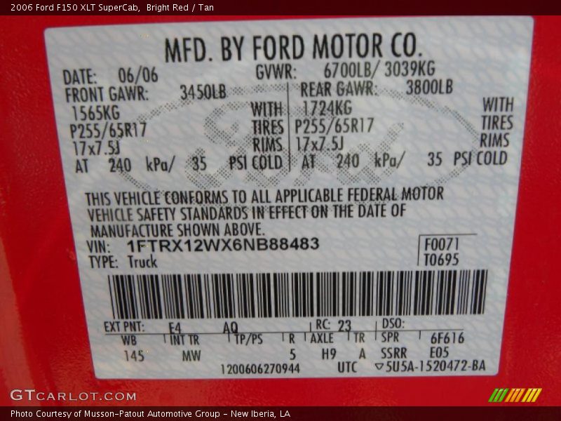 Bright Red / Tan 2006 Ford F150 XLT SuperCab