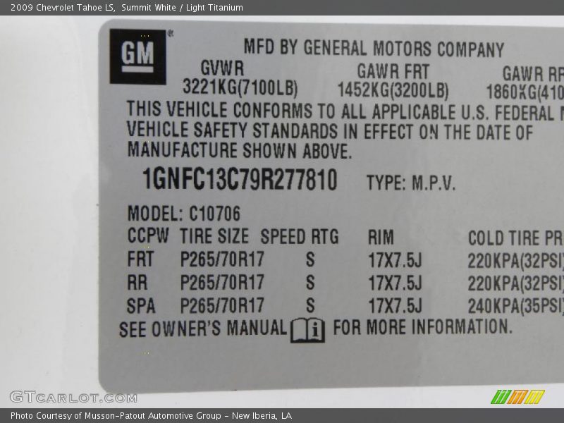 Summit White / Light Titanium 2009 Chevrolet Tahoe LS