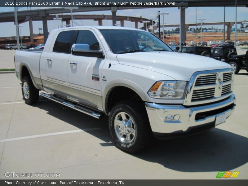 Bright White / Light Pebble Beige/Bark Brown 2010 Dodge Ram 2500 Laramie Mega Cab 4x4