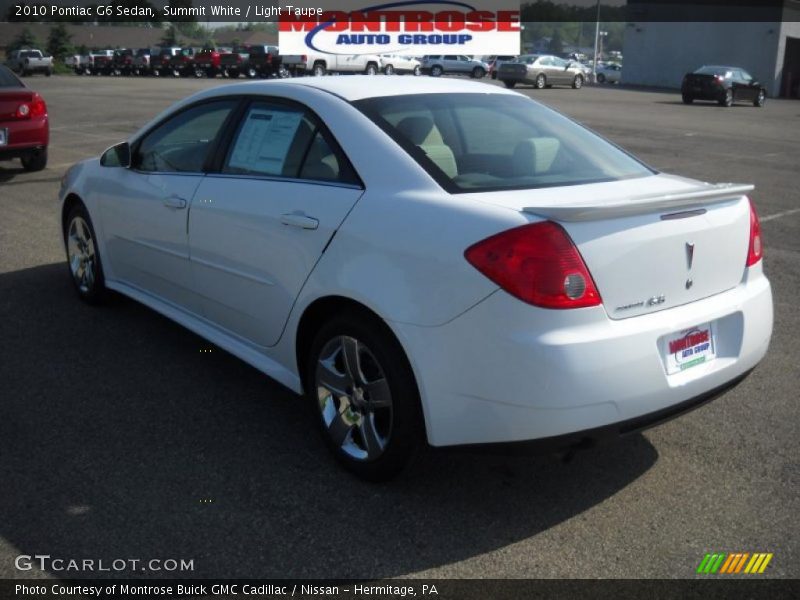 Summit White / Light Taupe 2010 Pontiac G6 Sedan