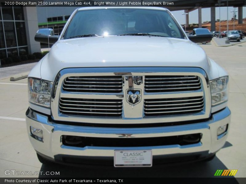 Bright White / Light Pebble Beige/Bark Brown 2010 Dodge Ram 2500 Laramie Mega Cab 4x4