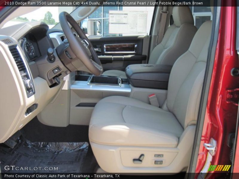 Inferno Red Crystal Pearl / Light Pebble Beige/Bark Brown 2010 Dodge Ram 3500 Laramie Mega Cab 4x4 Dually
