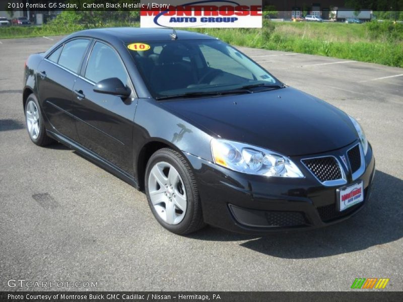 Carbon Black Metallic / Ebony 2010 Pontiac G6 Sedan