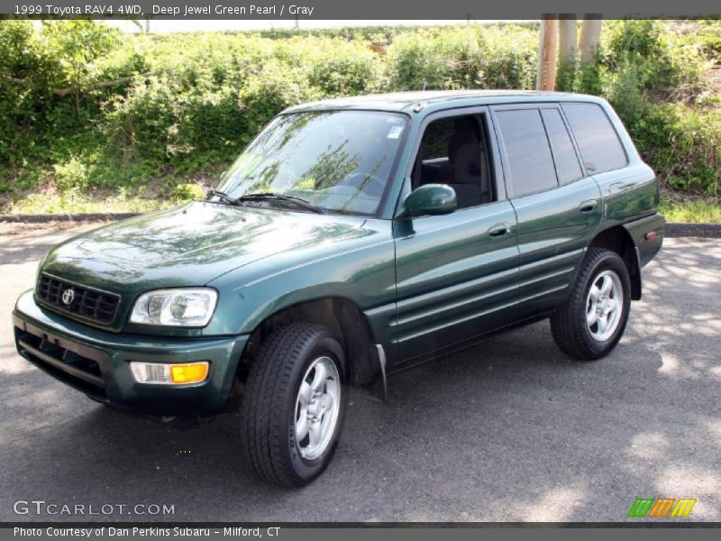 Deep Jewel Green Pearl / Gray 1999 Toyota RAV4 4WD