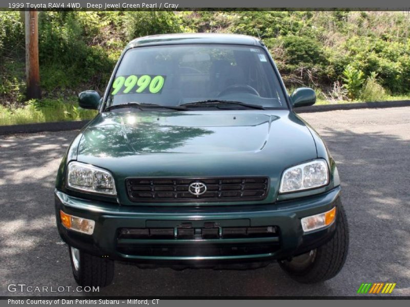 Deep Jewel Green Pearl / Gray 1999 Toyota RAV4 4WD