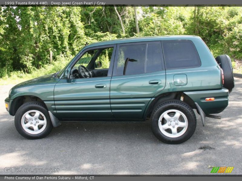 Deep Jewel Green Pearl / Gray 1999 Toyota RAV4 4WD