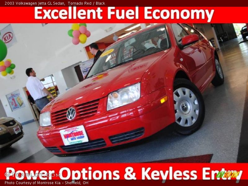 Tornado Red / Black 2003 Volkswagen Jetta GL Sedan