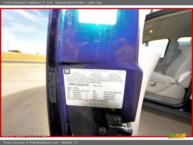 Imperial Blue Metallic / Light Gray 2008 Chevrolet TrailBlazer LT 4x4