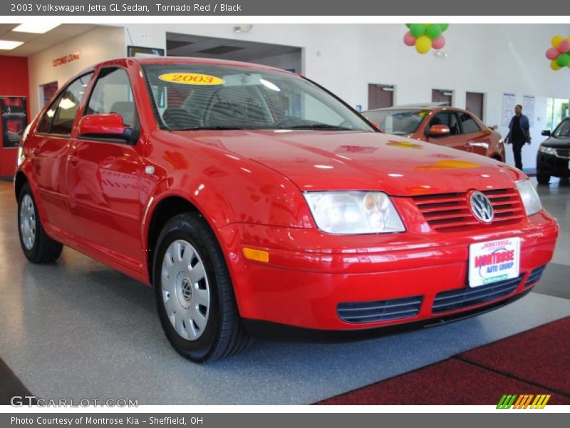 Tornado Red / Black 2003 Volkswagen Jetta GL Sedan