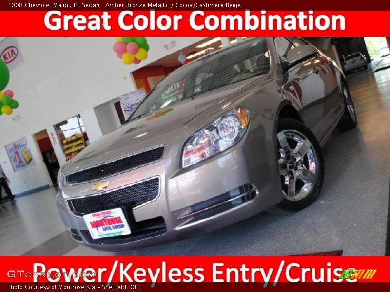 Amber Bronze Metallic / Cocoa/Cashmere Beige 2008 Chevrolet Malibu LT Sedan